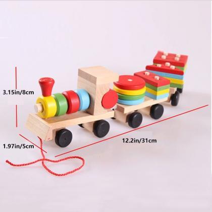Wooden Train Toy For Toddlers,building Blocks For..