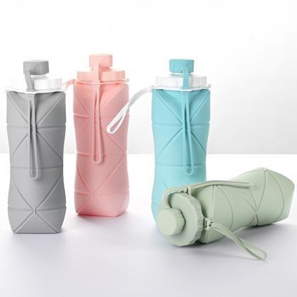 600ml Folding Silicone Water Bottle Sports Water..