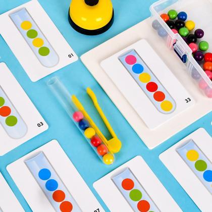 Clip Wooden Beads Test Tube Set Montessori Games..