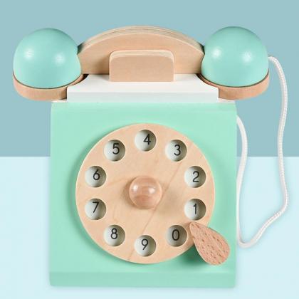 Pretend Play Phone Vintage Interactive Wood..