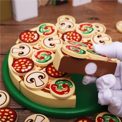 Wooden Pizza Toy Pizza Play Food Set Kids Pizza..