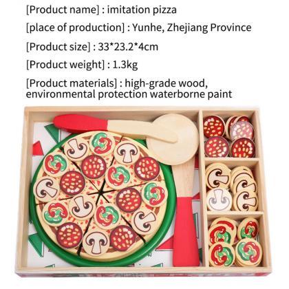 Wooden Pizza Toy Pizza Play Food Set Kids Pizza..