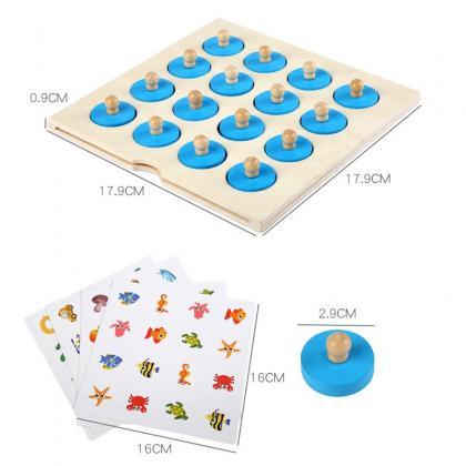 3d Wooden Puzzle Board With 4 Pcs Cards Preschool..