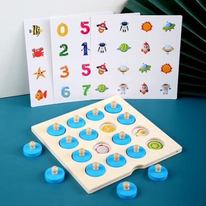 3d Wooden Puzzle Board With 4 Pcs Cards Preschool..
