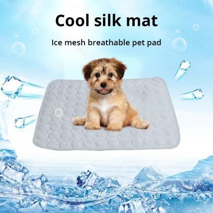 1pcs Grey Dog Ice Silk Cooling Pad Summer Cool..