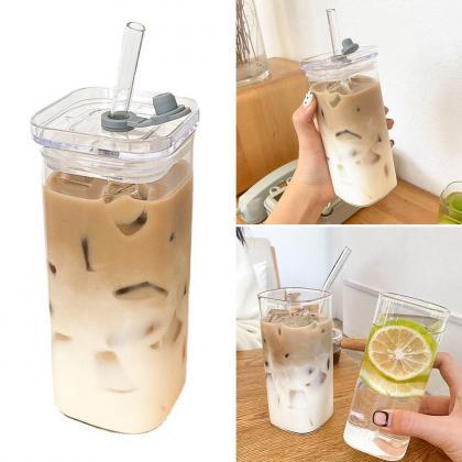 Square Heat Resistant Transparent Coffee Glass Mug..