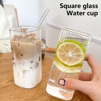 Square Heat Resistant Transparent Coffee Glass Mug..