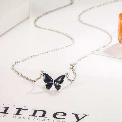 European And American Black Butterfly Pendant..