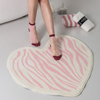 Bedroom Rug Pink Love Cute Girl Room Carpet Round..