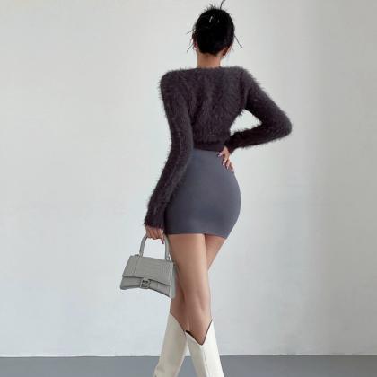 Sexy Tight High Waist Stretch Wrap Buttocks Skirt