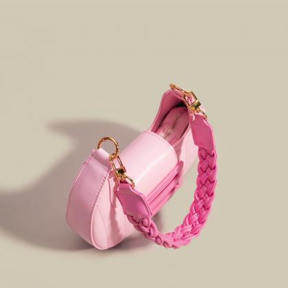 Niche Design Stylish Pink Crescent Bag Premium..