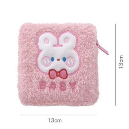 Plush Tampon Storage Bag Women Pink Rabbit Small..