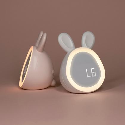 Kids Cute Rabbit Alarm Clock With Night Light..