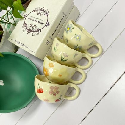 Ceramic Mugs Coffee Cups Hand Pinched Irregular..