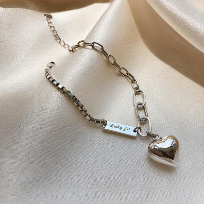 Fashionable Love Heart Bracelet Simple Letter..