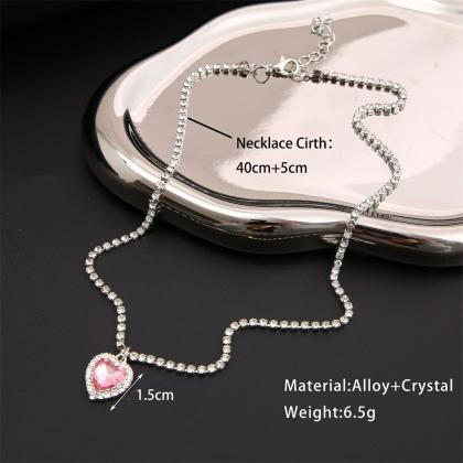 Fashion Acrylic Zircon Chain Necklace For Women..