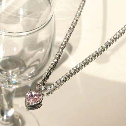 Fashion Acrylic Zircon Chain Necklace For Women..