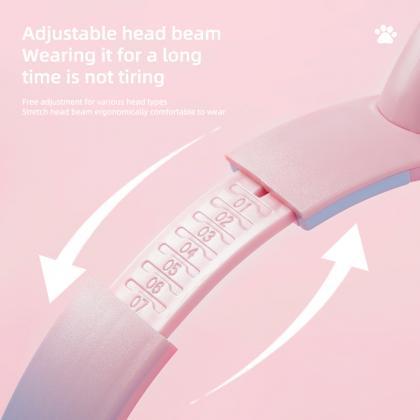 Led Flash Light Headphone Cute Cat Ears Wireless..