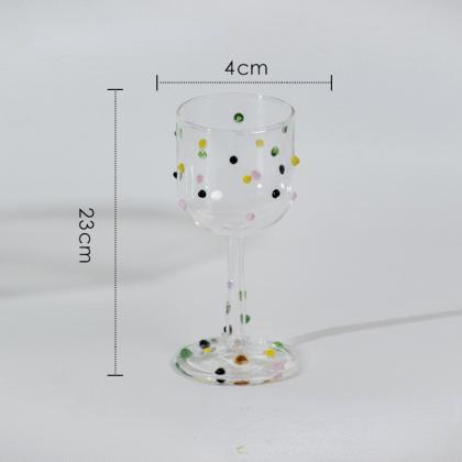 Hand Made Goblet Glass Cup With Colorful Candy..