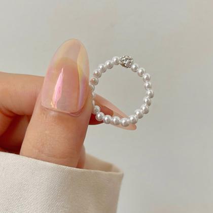 Minimalist Finger Jewelry Simulated Pearl Elastic..