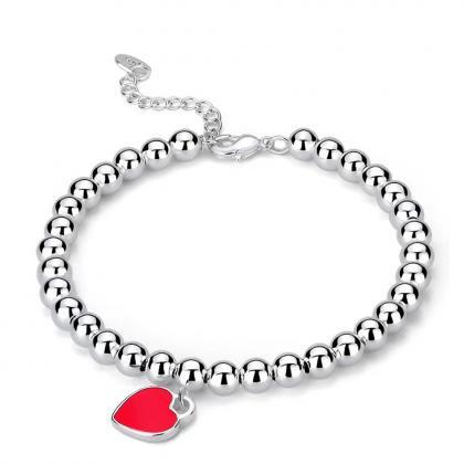 925 Sterling Silver Shiny Ball Heart Brand..