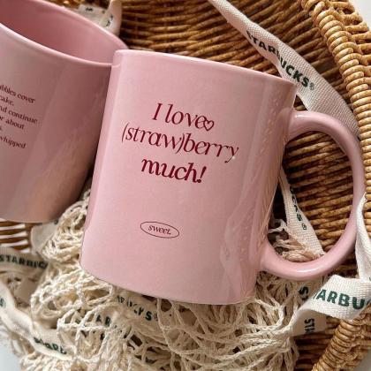 Korean-style Pink Romantic Ceramic Mug Simple Girl..