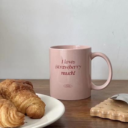 Korean-style Pink Romantic Ceramic Mug Simple Girl..