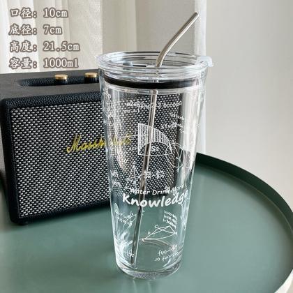 Large Capacity 1000ml Heat-resistant Glass Cup..