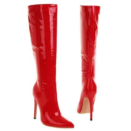 Women Knee High Boots Sexy Pointed Toe Thin High..