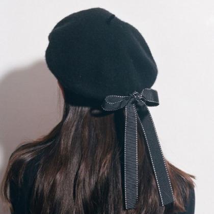 Fashion Beret Caps For Women Soft Bow Elegant..