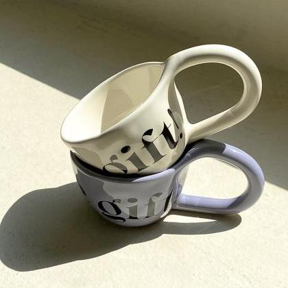 350ml Large Capacity Ceramic Mug Hand Pinched Big..