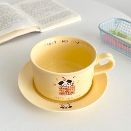 Kawaii Creative Korean Ceramic Mug Cute Dog..