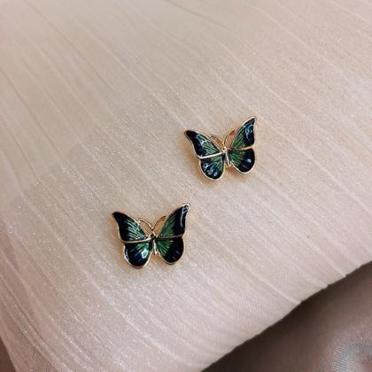Cute Korean Earrings Butterfly Bling Zircon Stone..