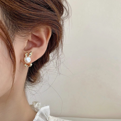 Korean Rabbit Imitation Pearl Stud Earrings For..