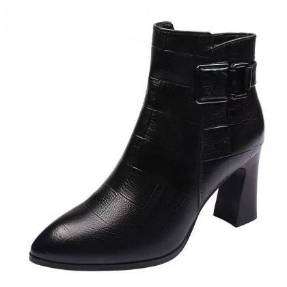 Women Soft Leather Ankle Boots,short..