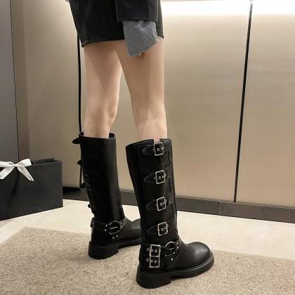Woman Boots Knee High Platfrom Studded Spring..