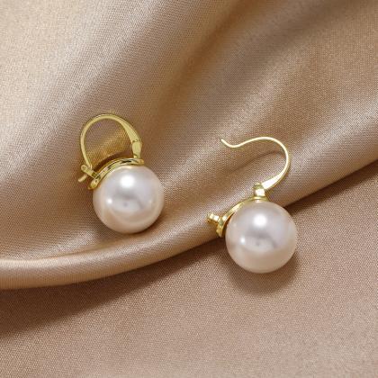 Korean Fashion Pearl Earrings For Women Gold Color..