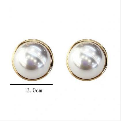 Ins Exaggerated 20mm White Round Pearl Imitation..