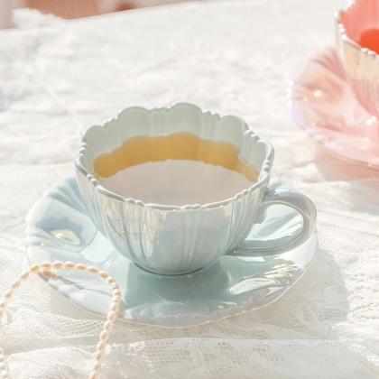 Creative And Simple Pearl Petal Coffee Mug With..