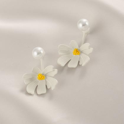 White Flower Women's Dangle Earrings..