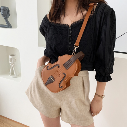 Creative Violin Female Crossbody Bag Violin Shape..