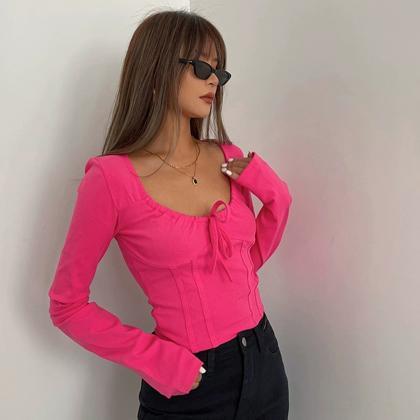 Slim-fitting High-waisted Cropped Top With..