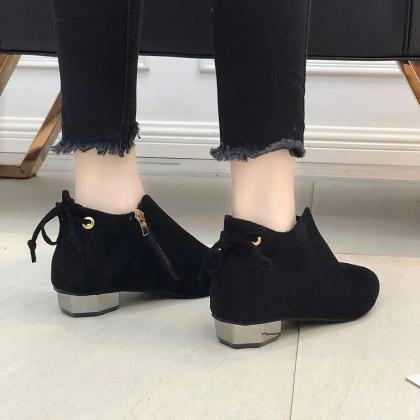 Female Ankle Boots Suede Booties Elegant With Low..