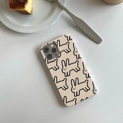Simple Line Animal Rabbit Cute Phone Case For..