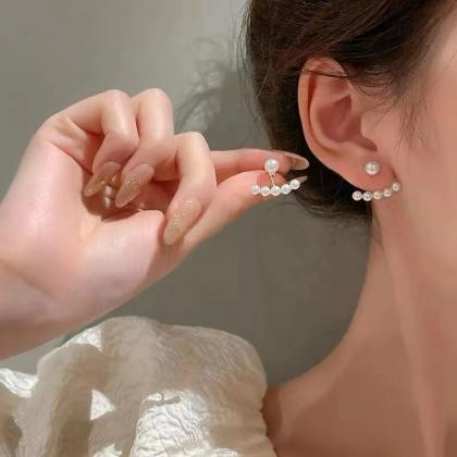 Trend Korean Style Love Heart Pearl Earrings 2 In..