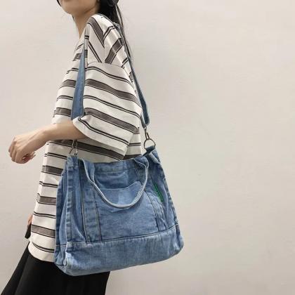 Denim Bags For Women Large Shoulder Bag With..