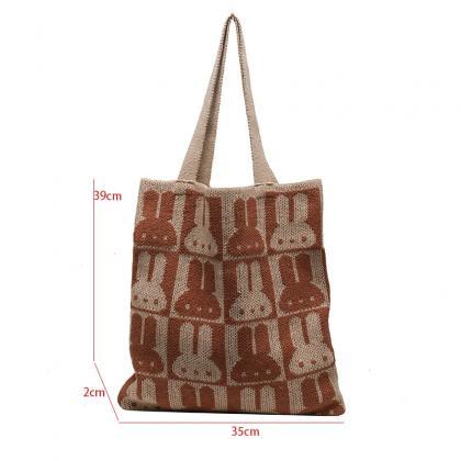 Women Casual Bags Handbag Fashion Knitted Shoulder..