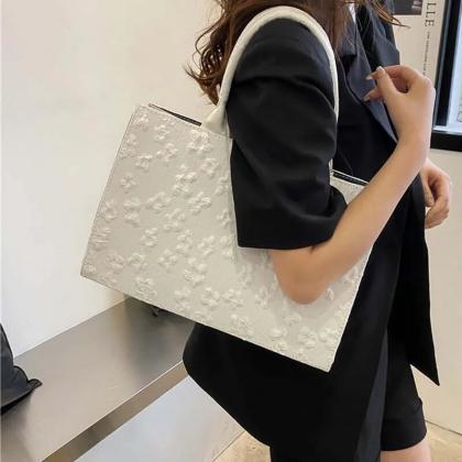 Women Tote Bag Solid Large Capacity Lace Jacquard..