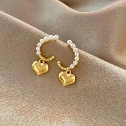 Golden Plating Simulated Pearl Drop Earring Sweet..