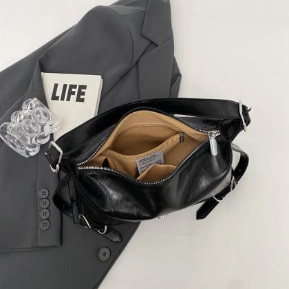 Silver Leather Crossbody Bags For Women Luxury Y2k..